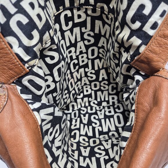 MARC BY MARC JACOBS Cognac Tan Cross Body Bag Leather Boho Slouchy Purse - Picture 5 of 14